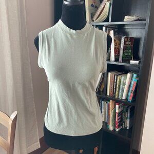Skims Sage Green Gray Tank Top Soft Fits Everybody Women Sz 4X Jersey Mock Neck